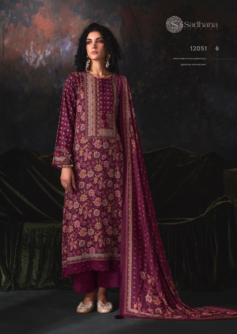 Esha By Sadhana Viscos Pashmina Dress Material